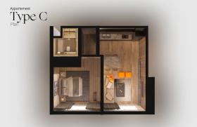 Venta en el complejo turístico de Aal'ya en construcción, apartamento de 70 m2