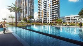 Apartamento 3+1 en piso alto con linda vista en venta en un prestigioso complejo